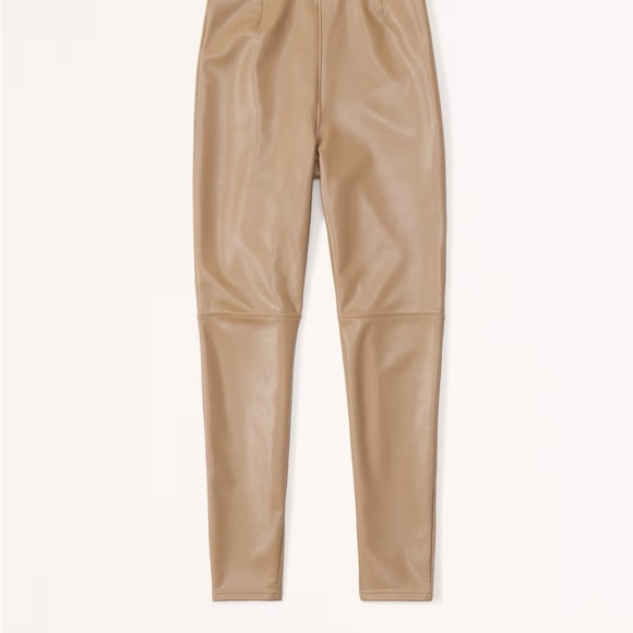 Abercrombie & Fitch Classic Vegan Leather Leggings, Size S, Color Brown - Picture 8 of 10
